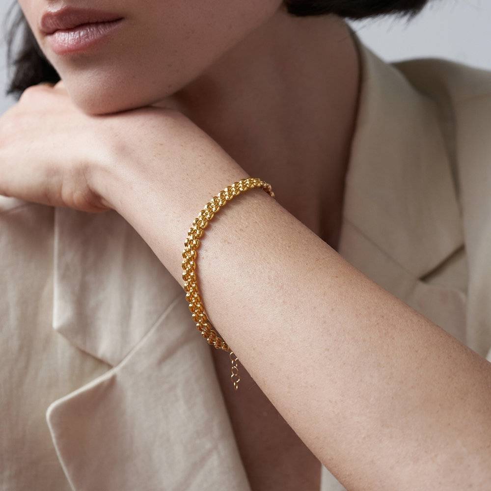 Texture Chain Bracelet- Gold Vermeil-5 product photo