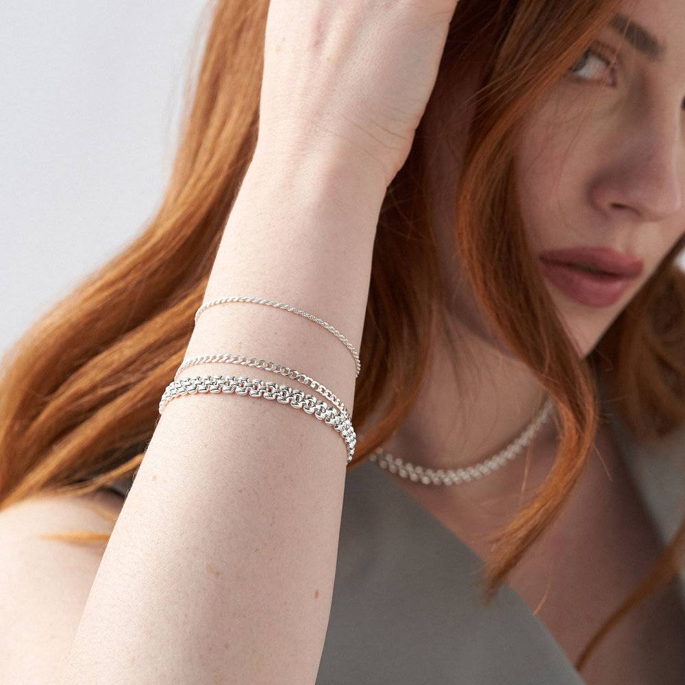 Texture Chain Bracelet- Silver-1 product photo