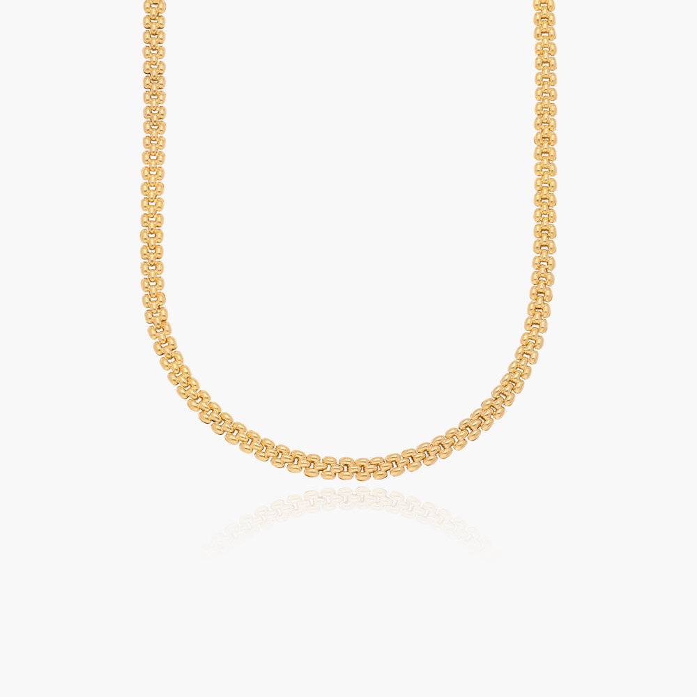 Lucy Chain Necklace with Engravable Tag - Gold Vermeil - Oak & Luna