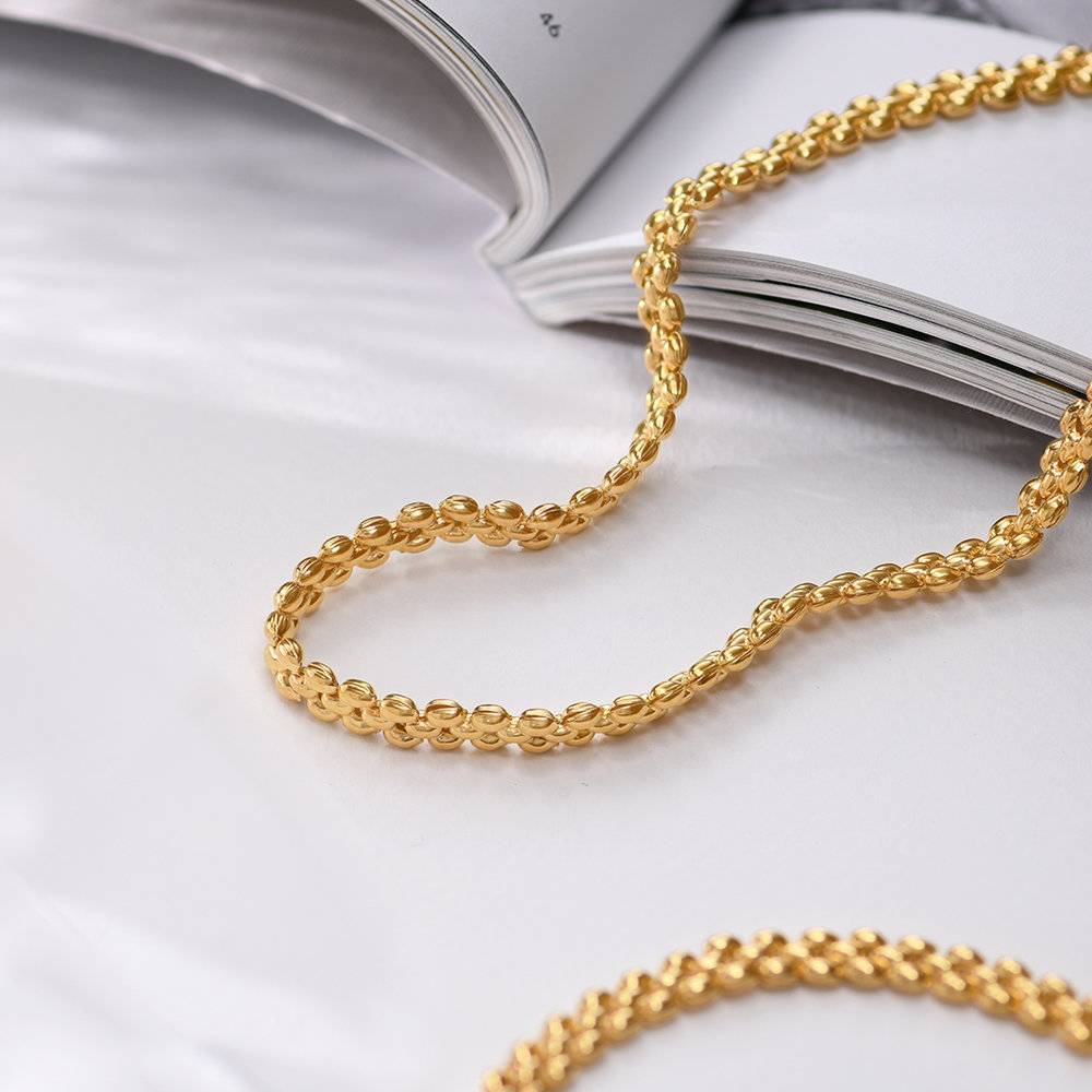 Texture Chain Necklace- Gold Vermeil-2 product photo