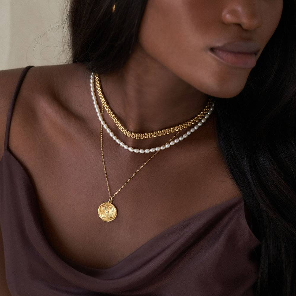 Texture Chain Necklace- Gold Vermeil-3 product photo