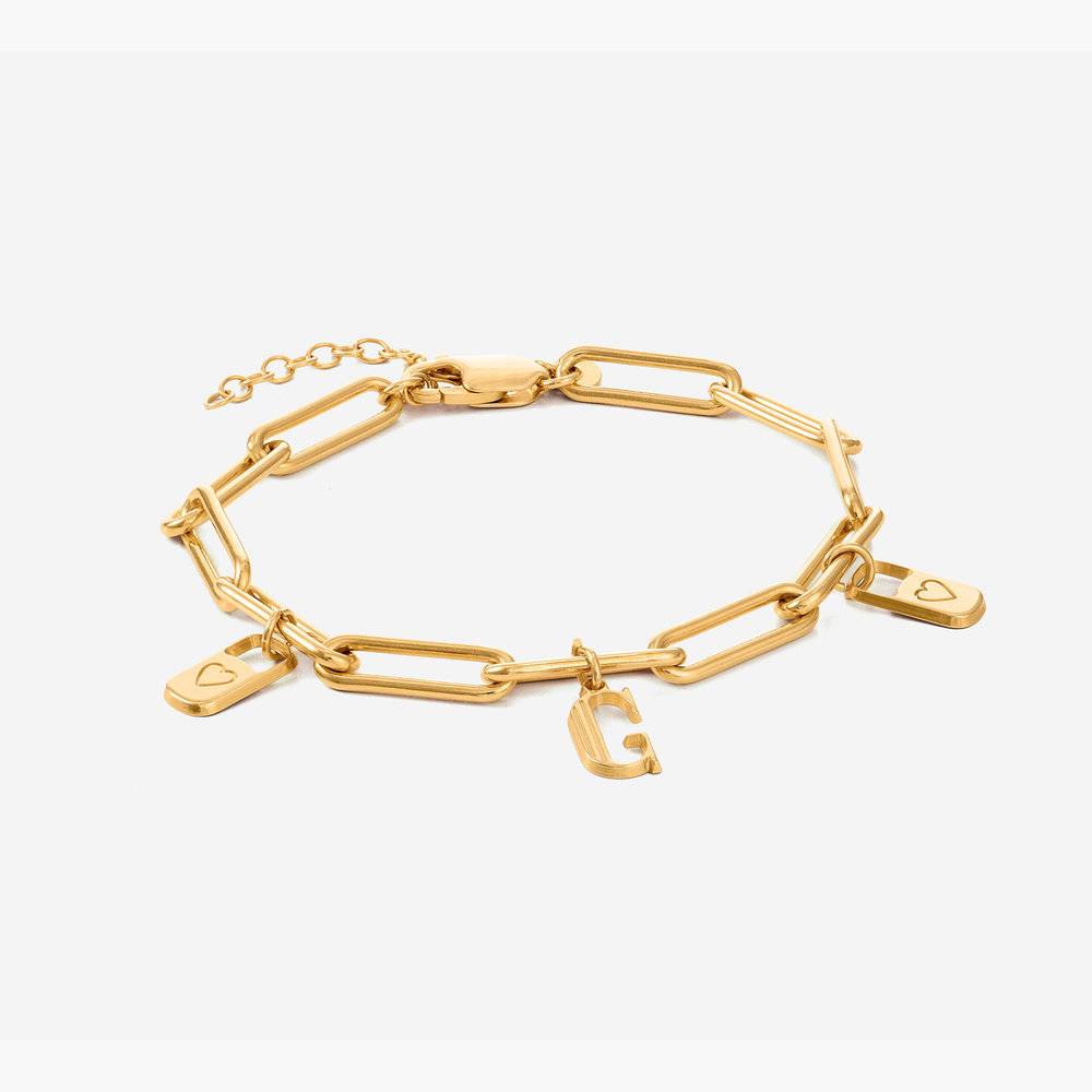 The Charmer Link Initial Bracelet - Gold Plated photo du produit