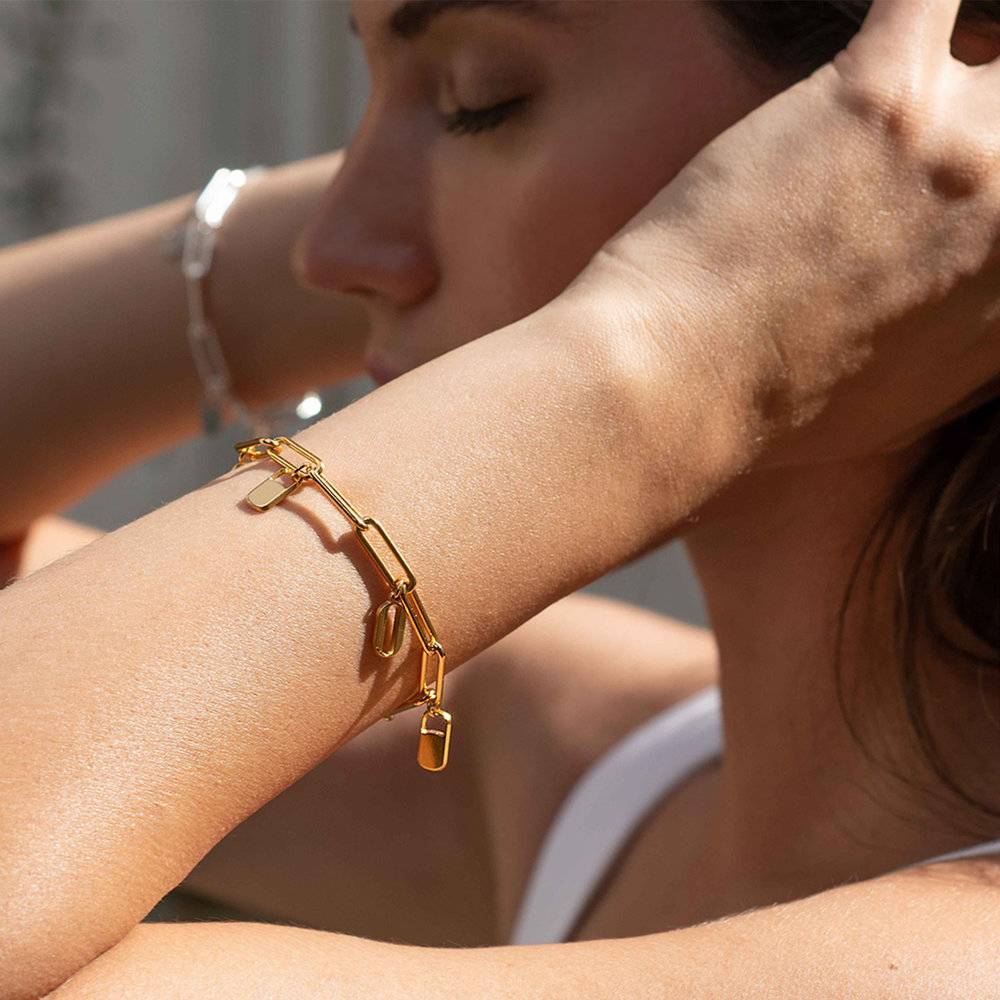 The Charmer Link Initial Bracelet - Gold Plated-5 product photo