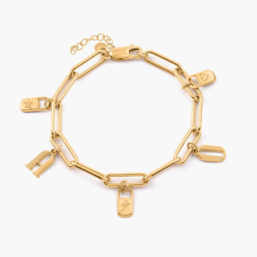 The Charmer Link Initial Bracelet - Gold Vermeil-2 product photo