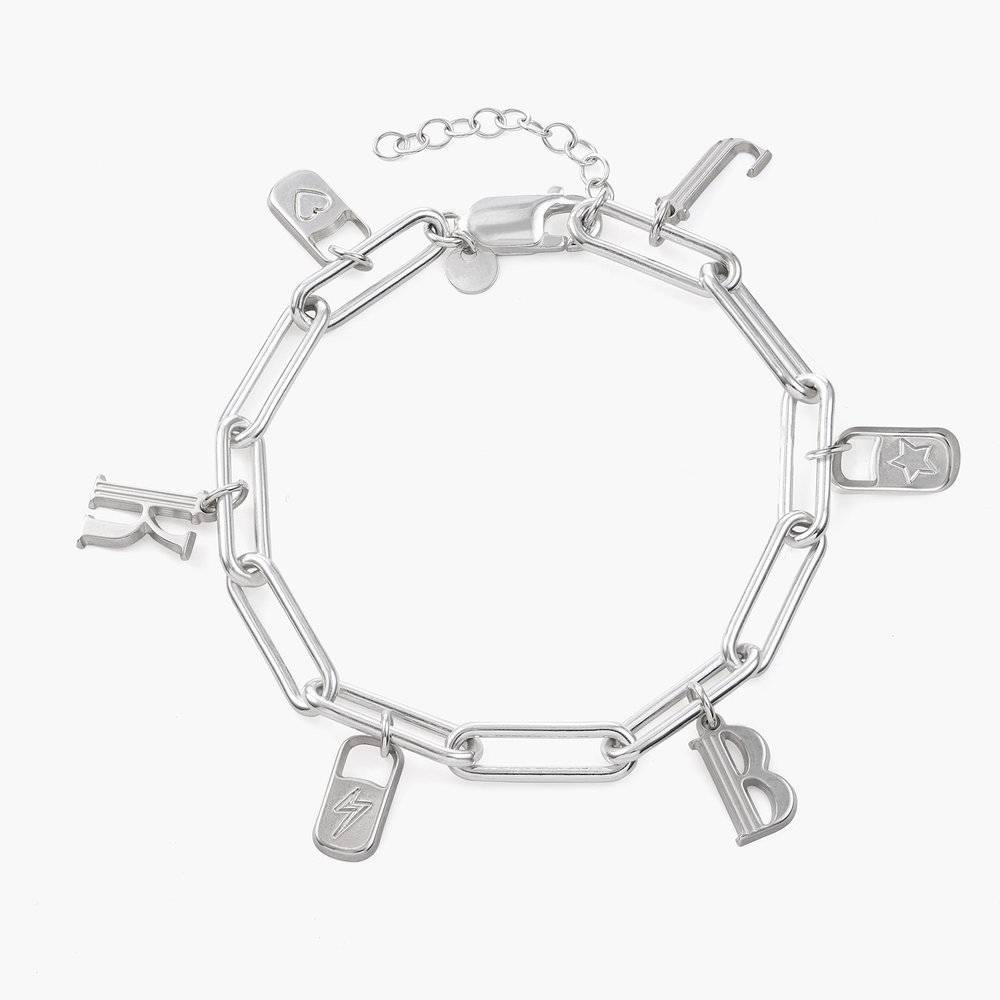 The Charmer Link Initial Bracelet - Sterling Silver