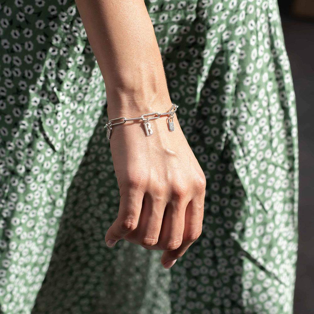 The Charmer Link Initial Bracelet - Sterling Silver-5 product photo