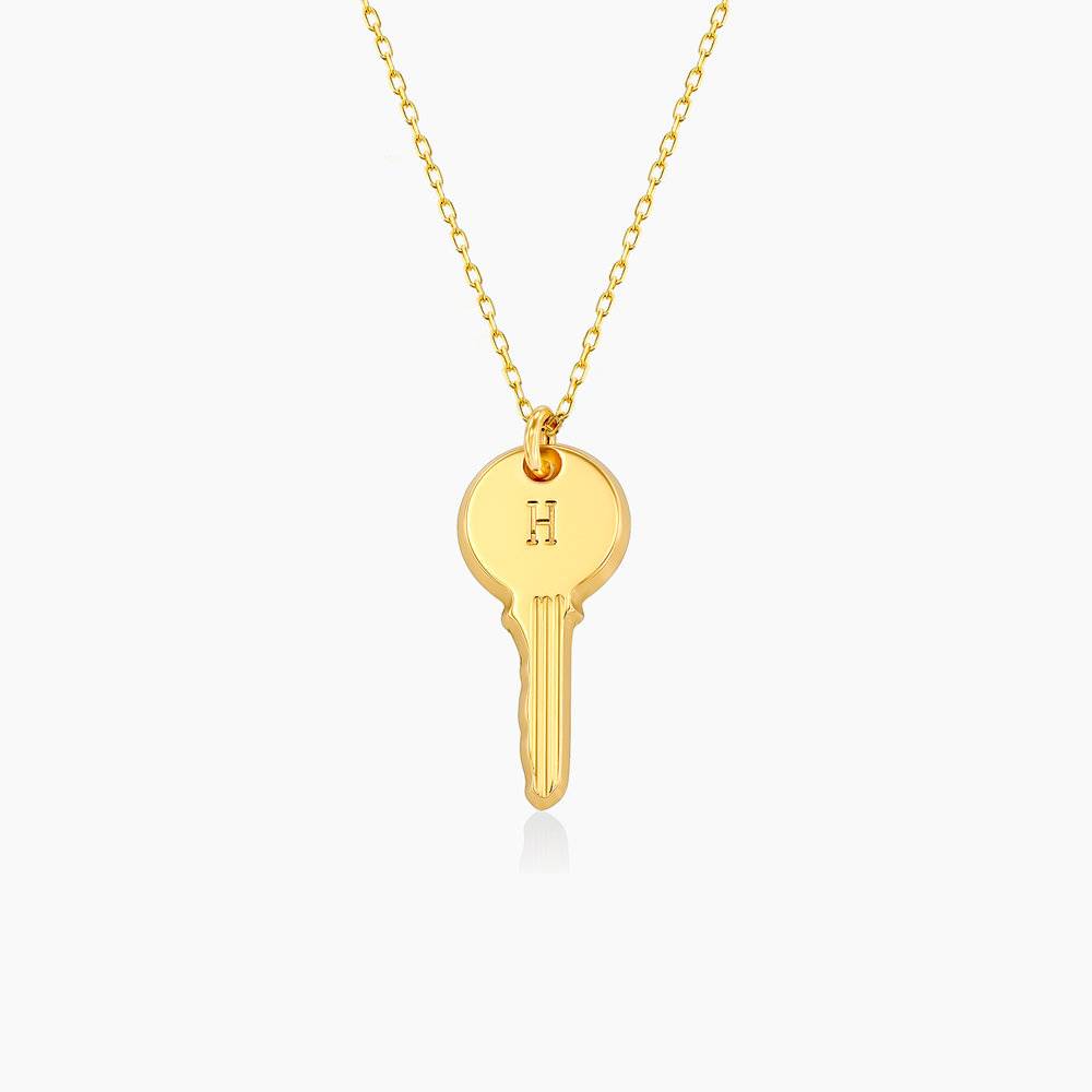 Heart Key Necklace 10K Yellow Gold 18