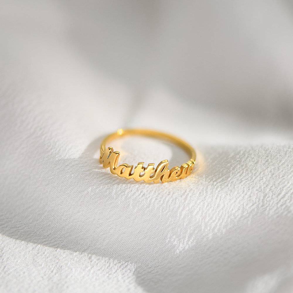 Two-Finger Name Ring - Lauren Conrad Inspired Design in 10k Yellow Gold -  