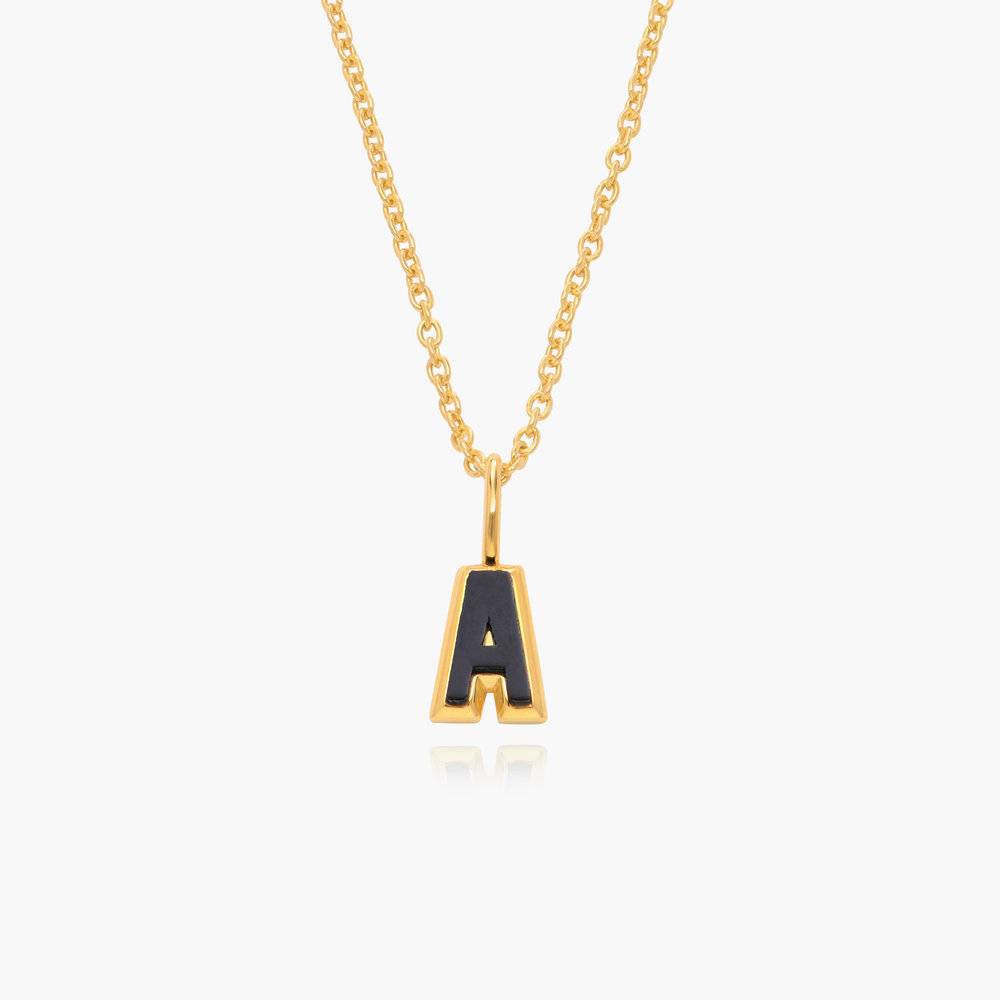 The Onyx Initial Pendant- Gold Vermeil-2 product photo