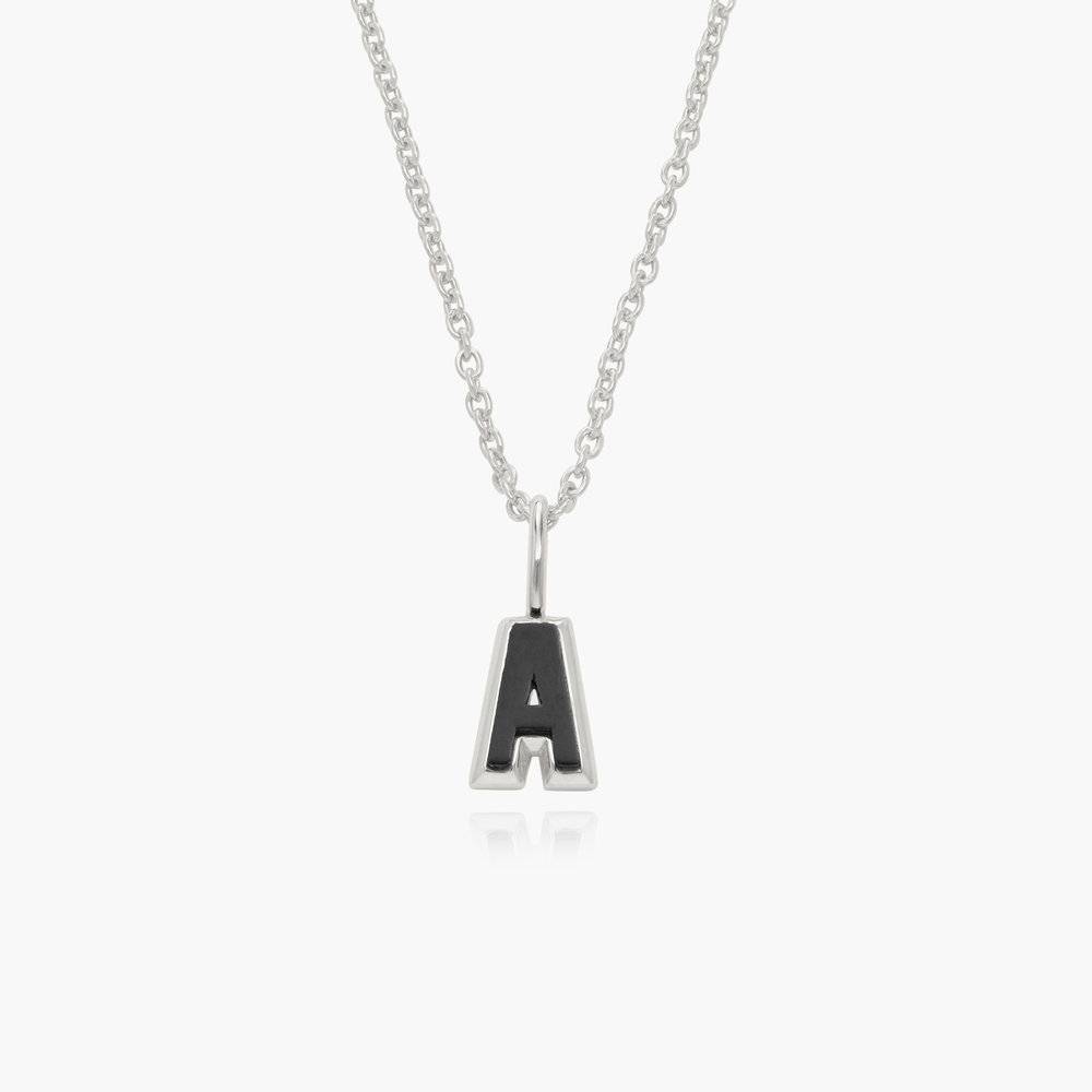The Onyx Initial Pendant- Silver product photo
