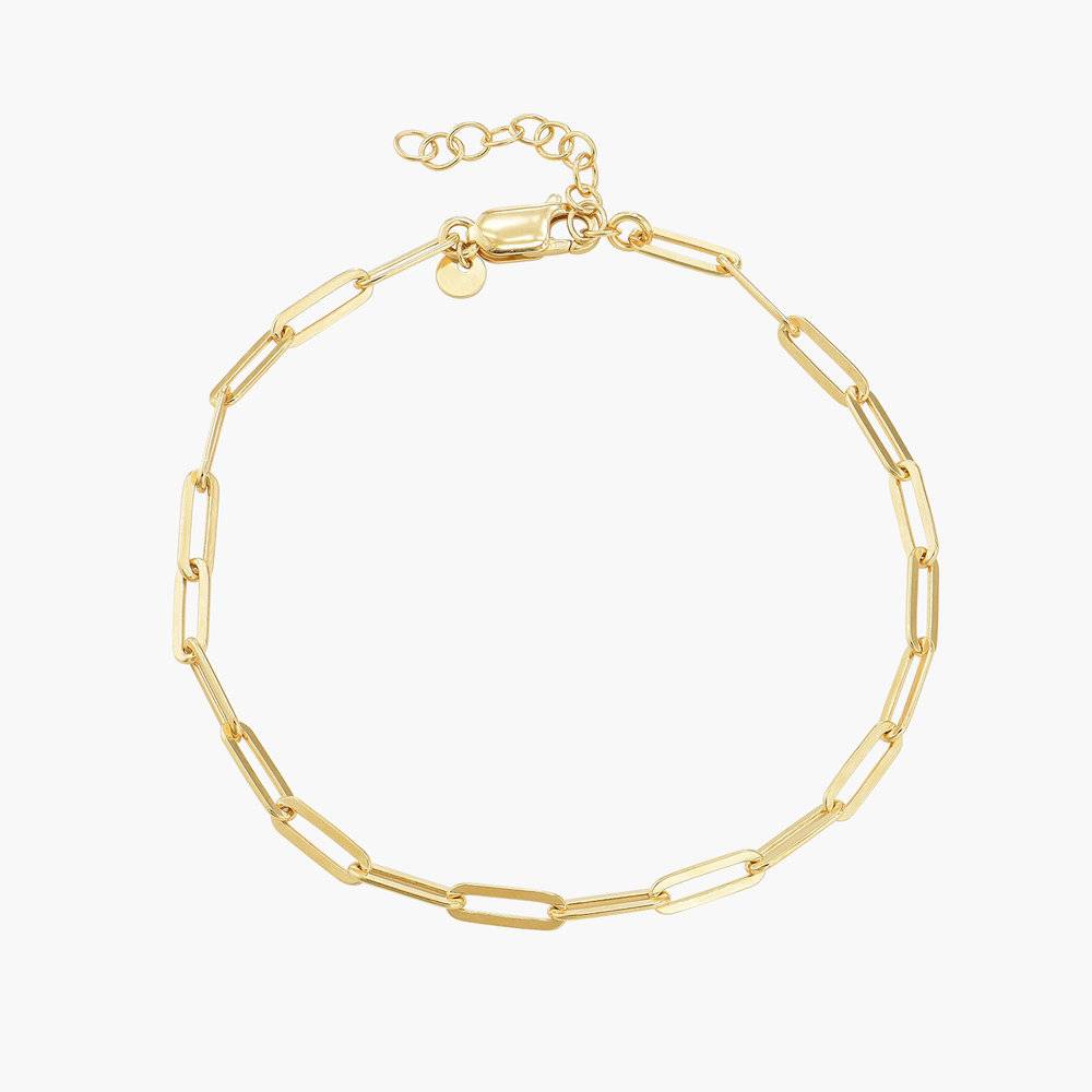 Ivy Name Paperclip Chain Bracelet - Gold Vermeil