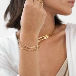 Lilian Initial Anklet Chain - Gold Vermeil - Oak & Luna