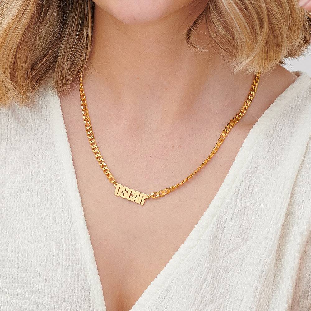 Icon State Name Necklace - Gold Vermeil-4 product photo