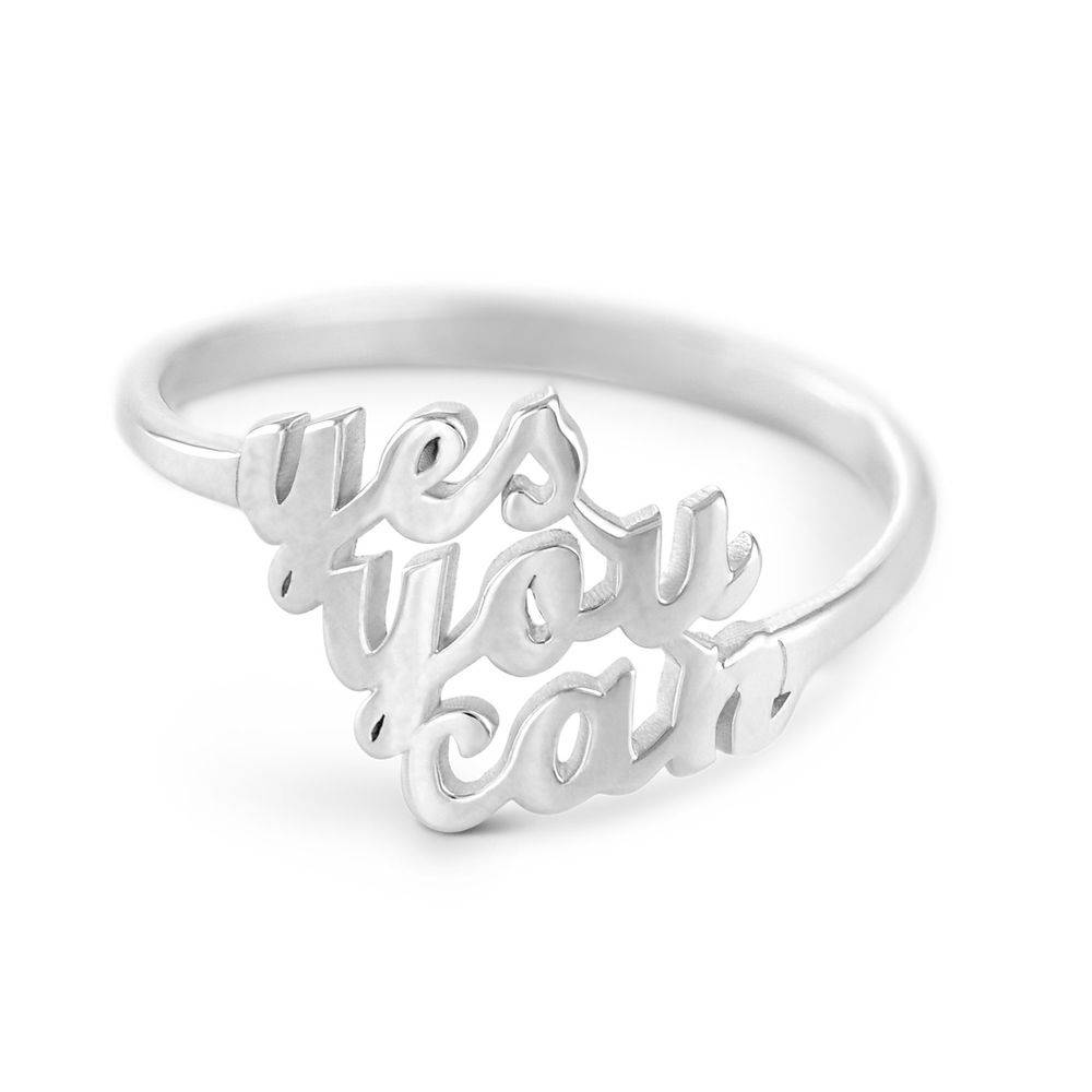Three’s a Charm Name Ring - Silver-1 product photo