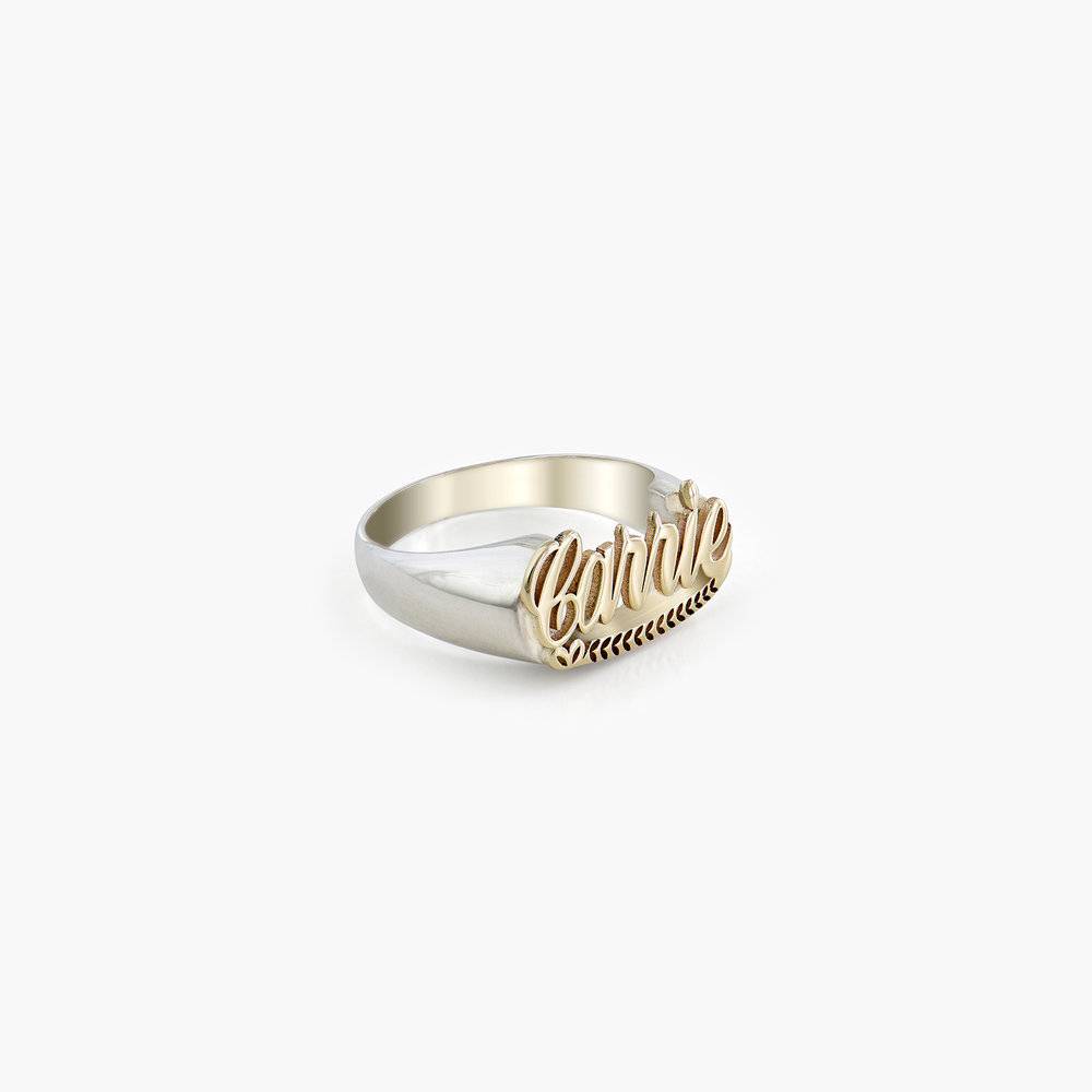 Throwback Name Ring - Sterling Silver & 10k Yellow Gold