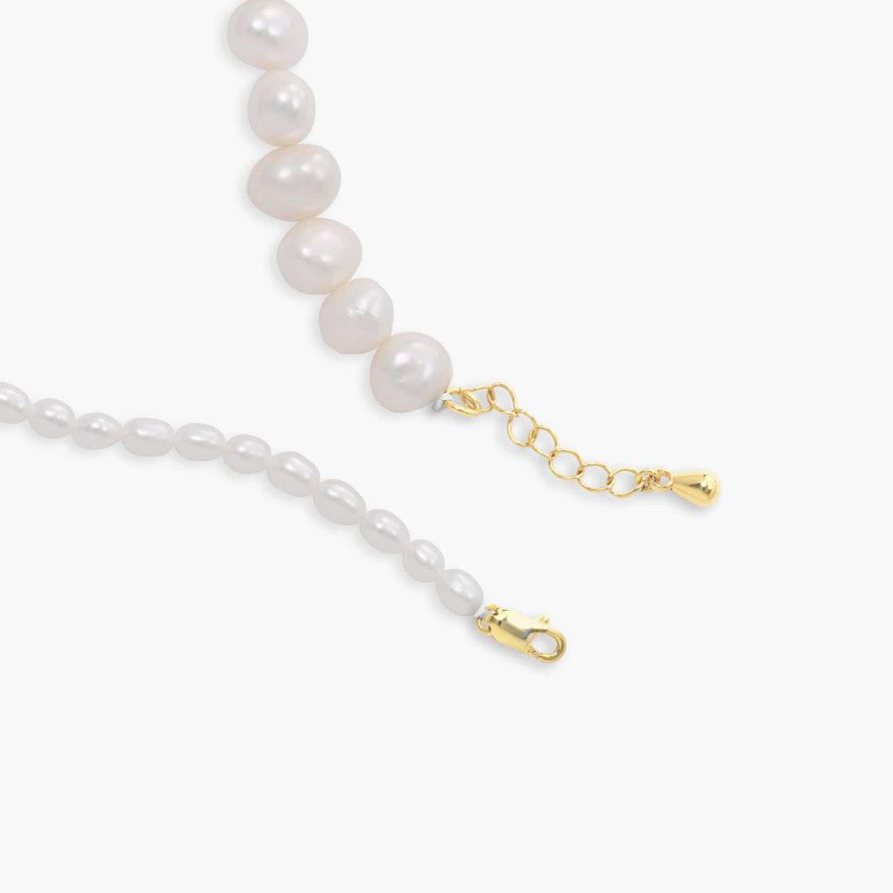 Collier Intemporel Moitié Classique, Moitié Petites Perles - Plaqué Or 18cts-4 photo du produit