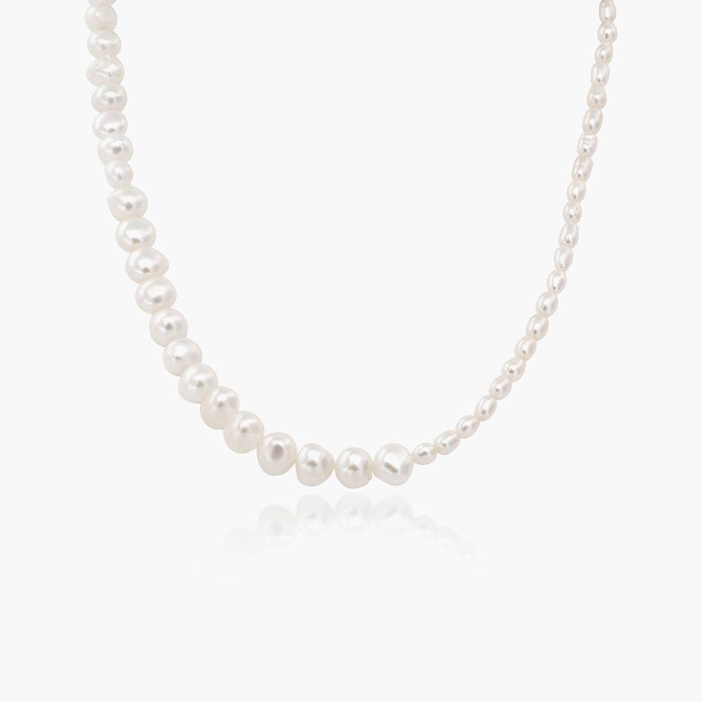 Timeless Half Classic & Half Small Pearl Necklace - Silver-1 product photo
