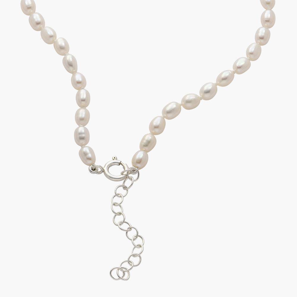 Timeless Half Classic & Half Small Pearl Necklace - Silver-6 product photo