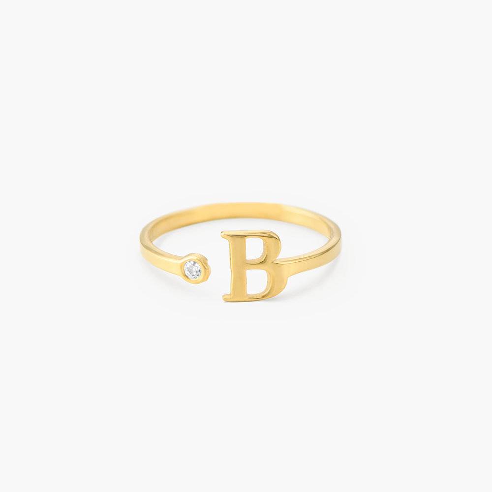 Tiny Initial Ring - Gold Vermeil-3 product photo