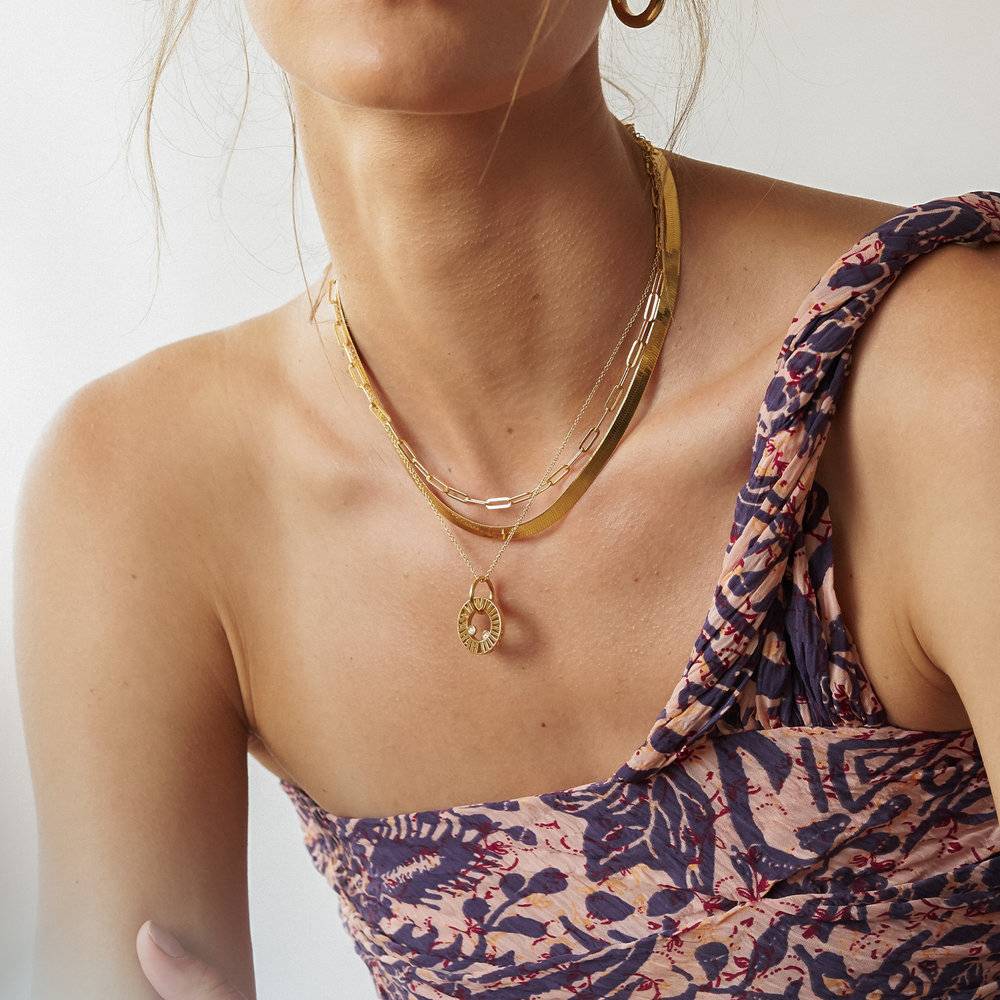 Tokens of Love Necklace with Diamond - Gold Plated-4 photo du produit