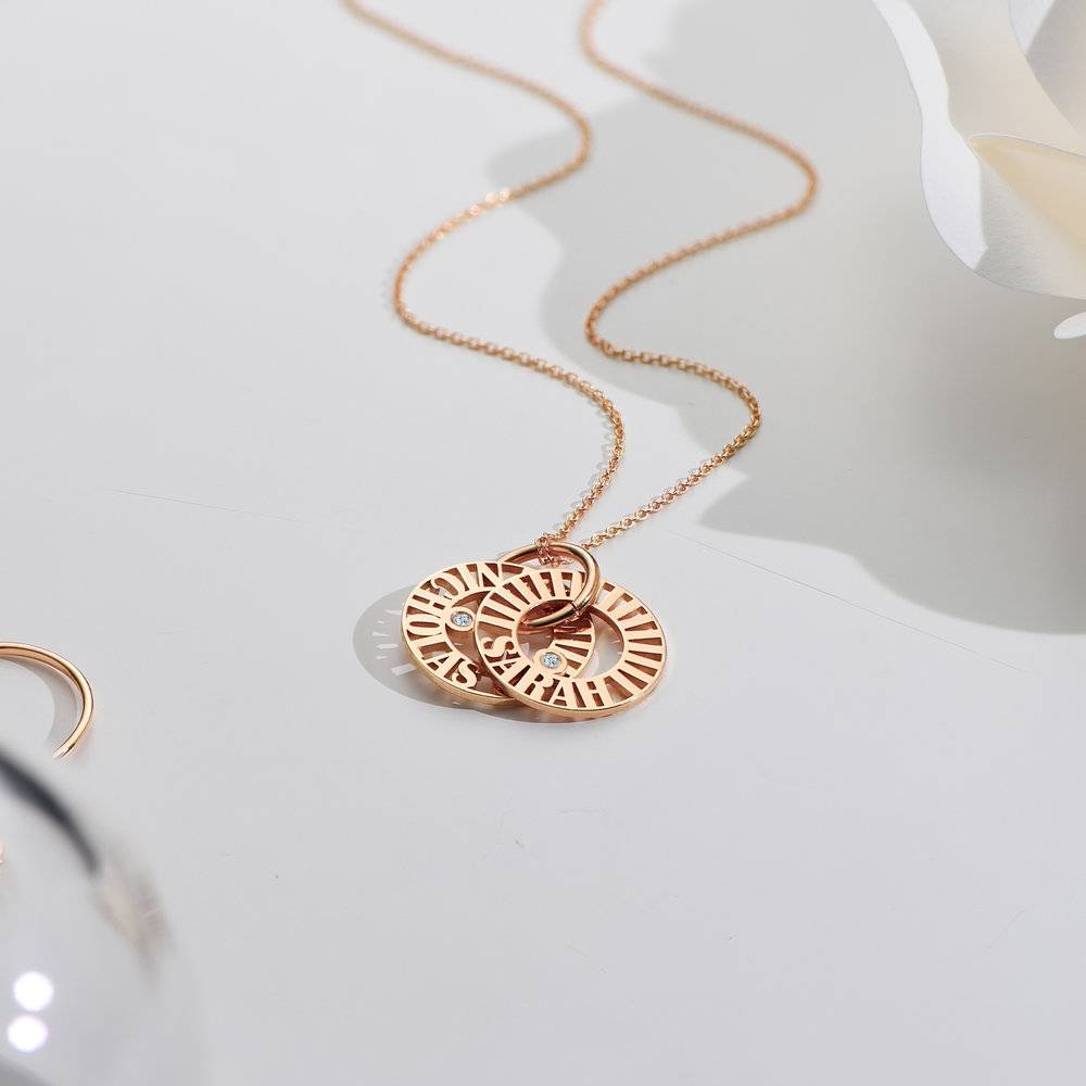 Tokens of Love Necklace with Diamond - Rose Gold Plated-3 photo du produit