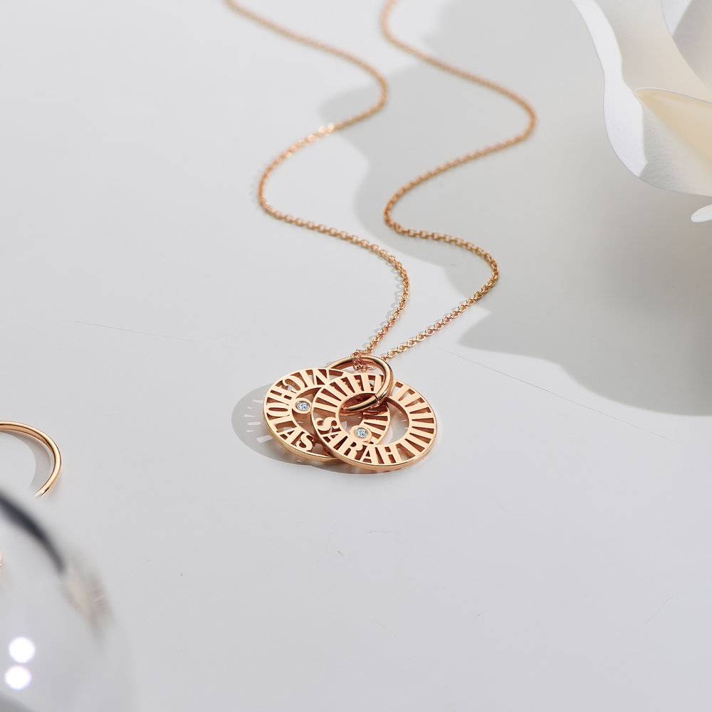 Tokens of Love Necklace with Diamond - Rose Gold Plated-6 photo du produit
