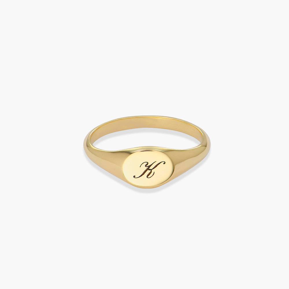 Tony Custom Initial Ring  - 14k Solid Gold-1 product photo