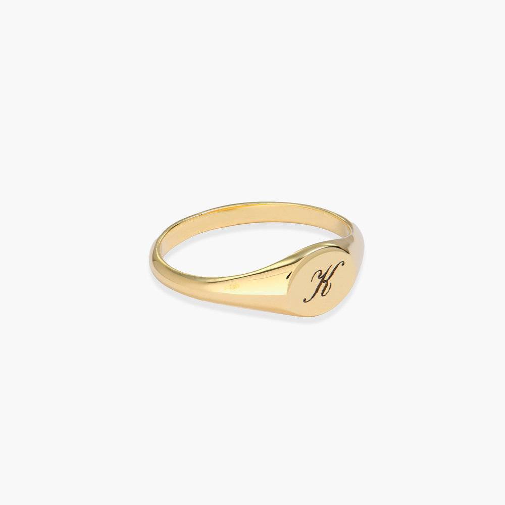 Tony Custom Initial Ring  - 14k Solid Gold-2 product photo