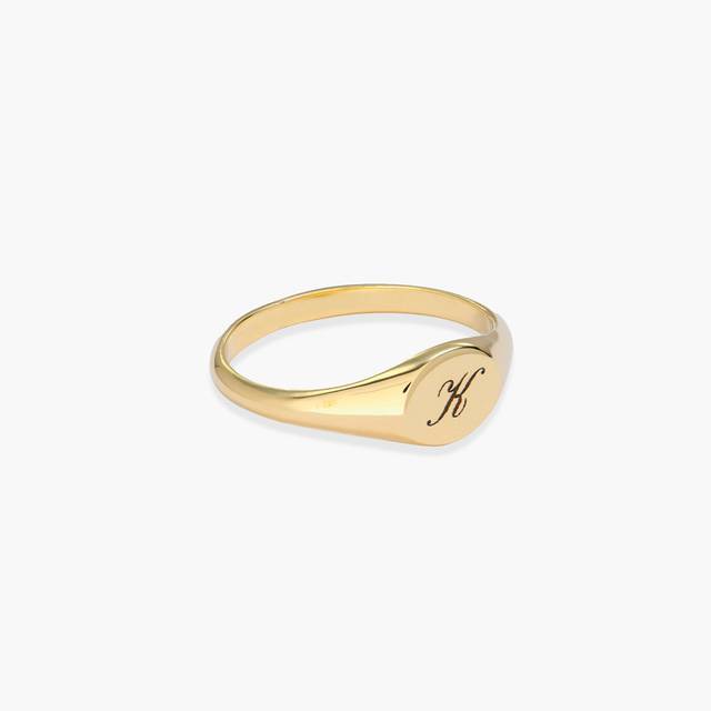 Tony Custom Initial Ring - 14k Solid Gold - Oak & Luna