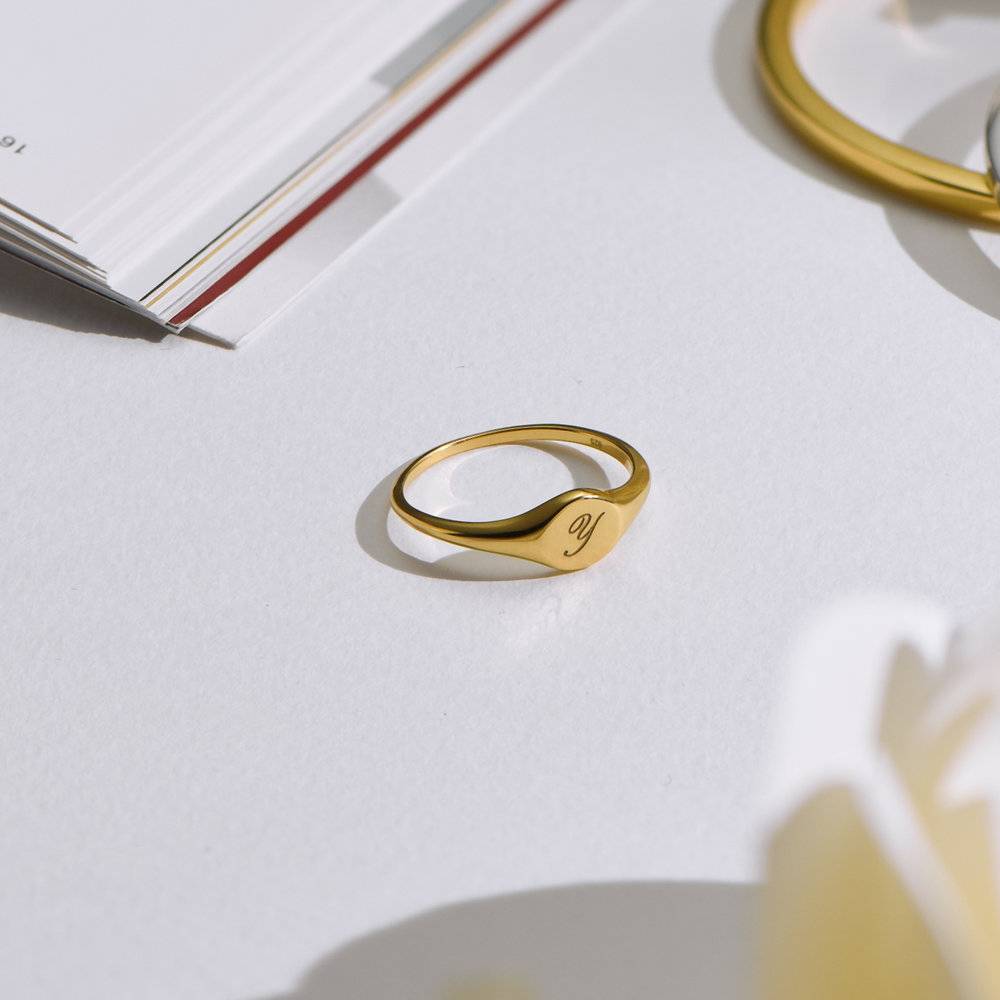 Tony Custom Initial Ring - Gold Plating-3 product photo