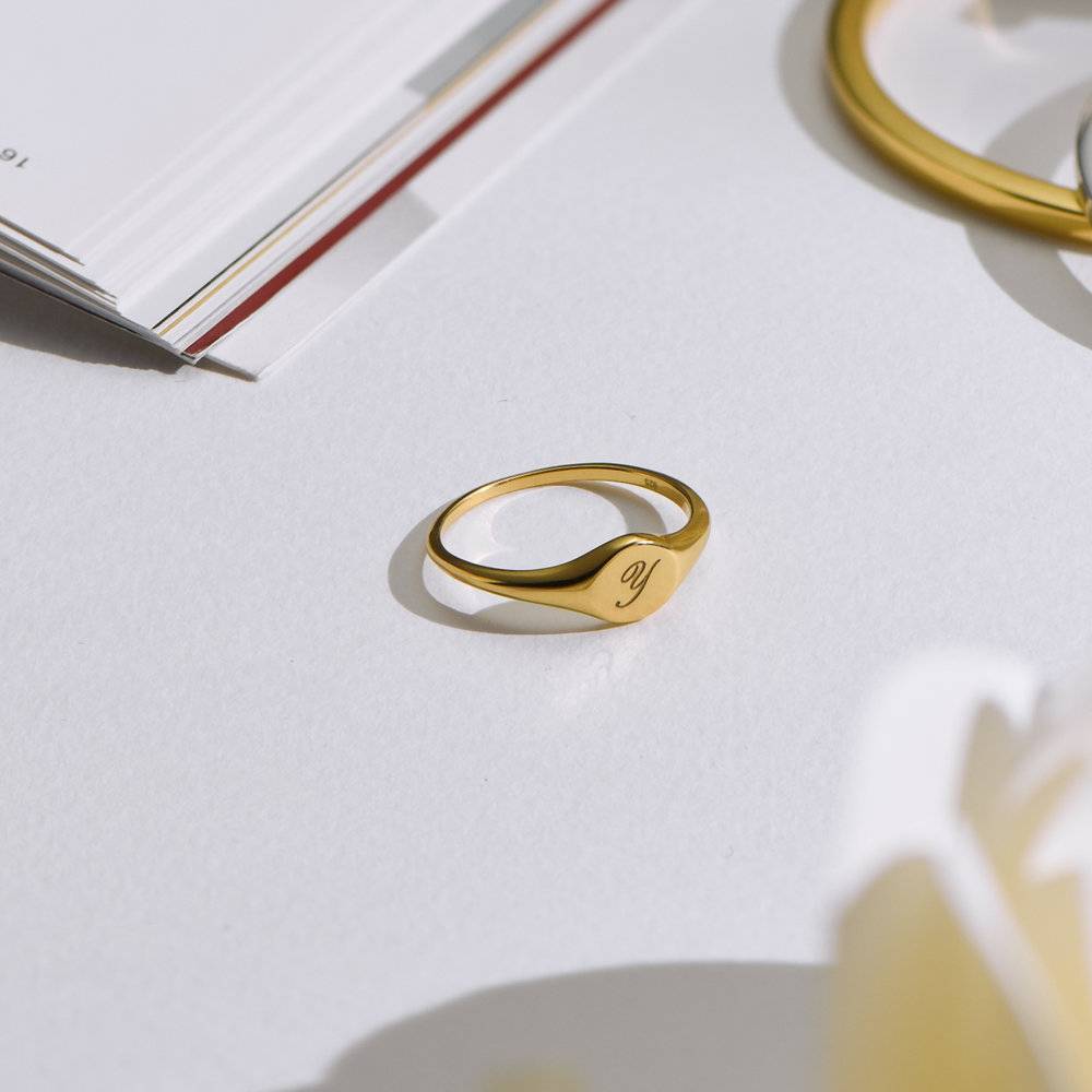 Tony Custom Initial Ring - Gold Plating-5 product photo