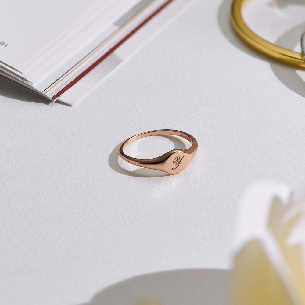 Tony Custom Initial Ring - Rose Gold Plating-1 product photo