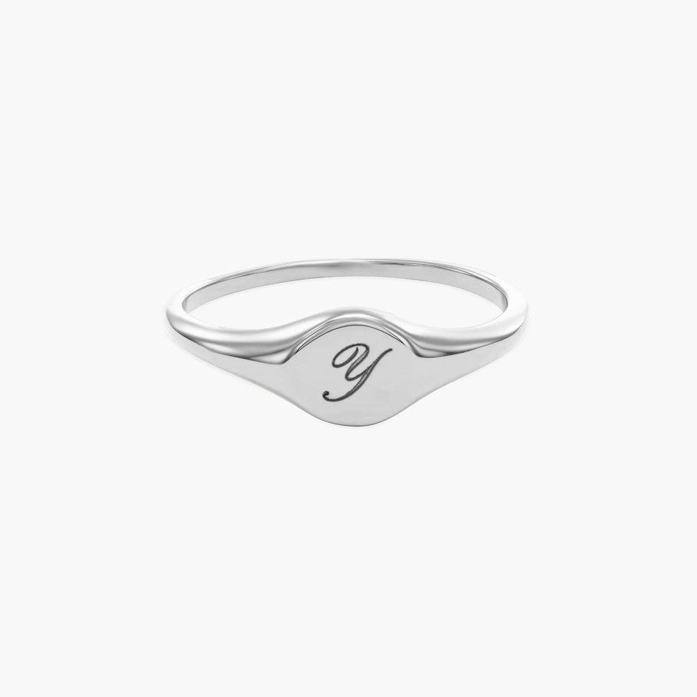 Round Monogram Ring in Sterling Silver - The Personal Exchange