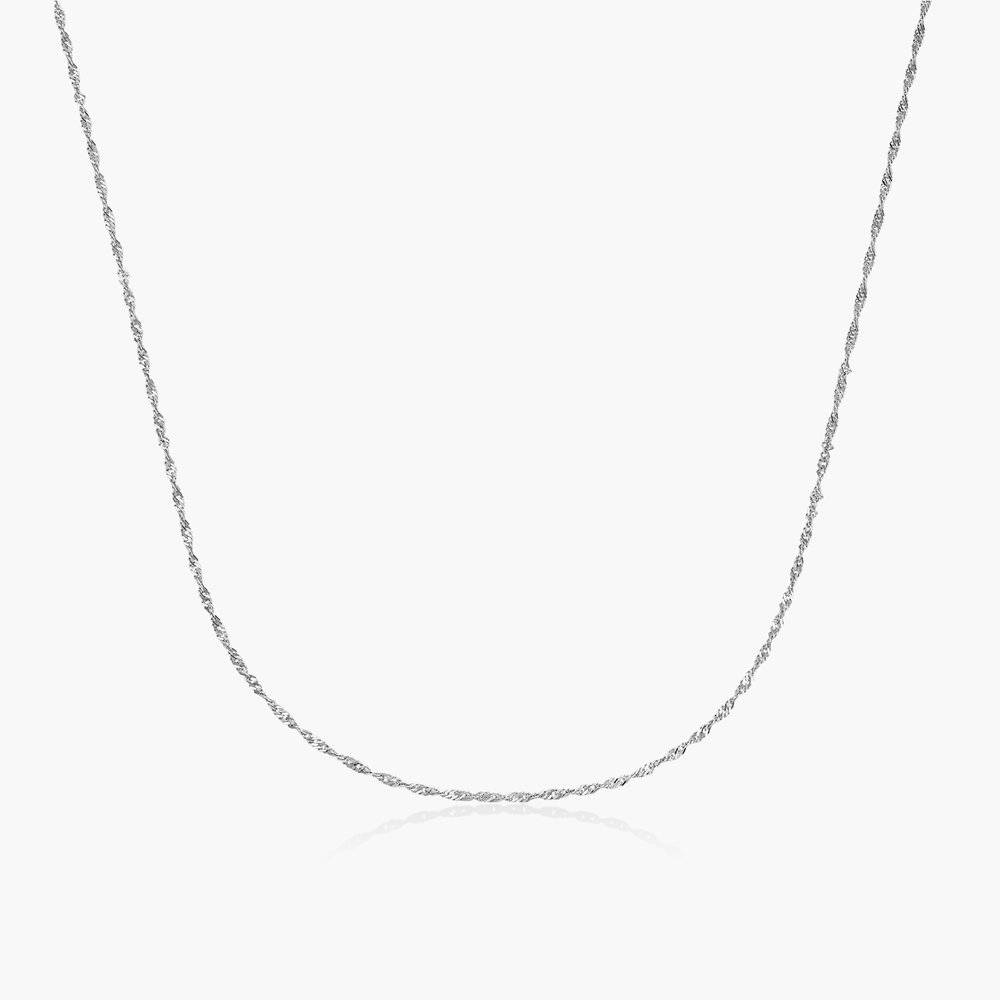 Twist Chain Necklace- 14K White Solid Gold product photo