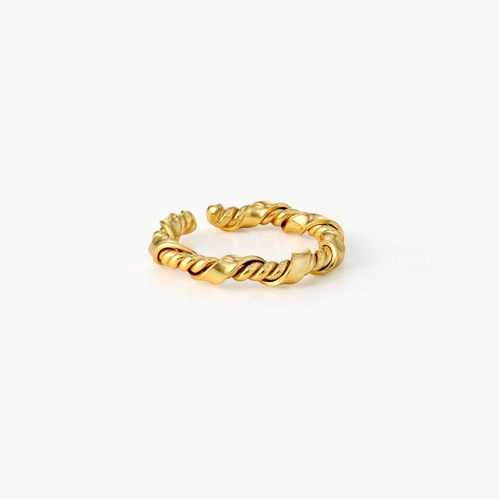 Twisted Chain Link Ring Band - Gold Plated-3 product photo