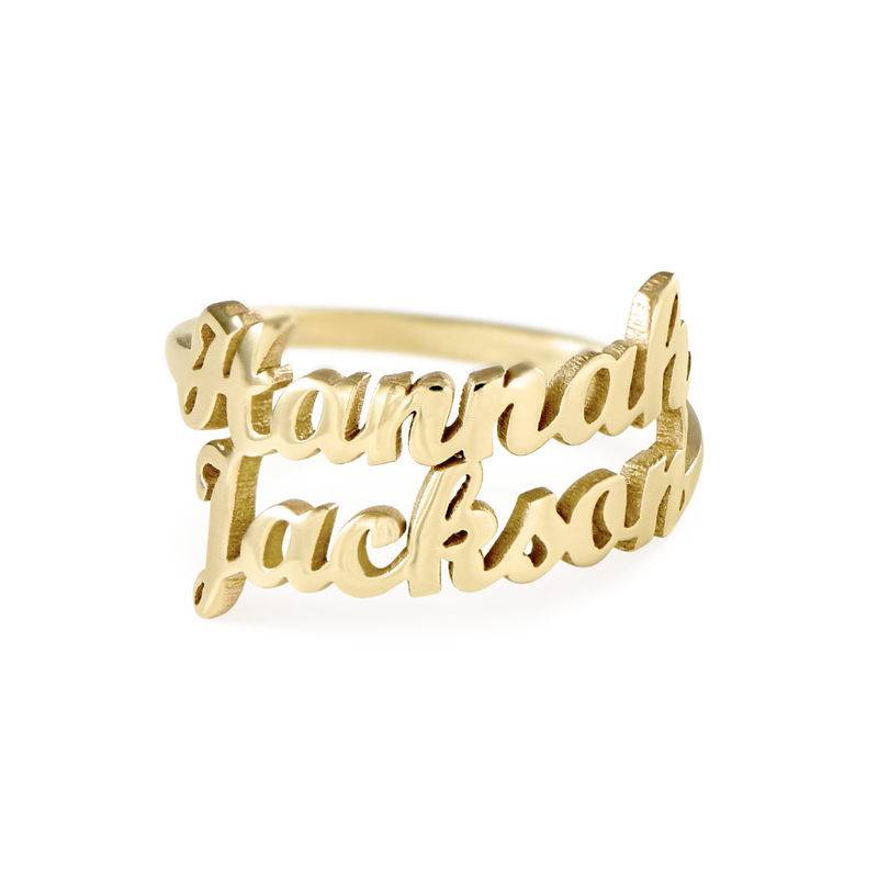 Two is Better than One Name Ring - 10K Solid Gold-3 product photo