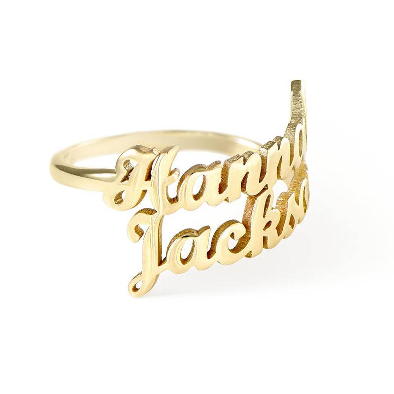 Two is Better than One Name Ring - 10K Solid Gold-4 product photo