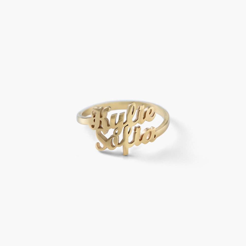 Two is Better Than One Name Ring - 18k Gold Vermeil-2 product photo