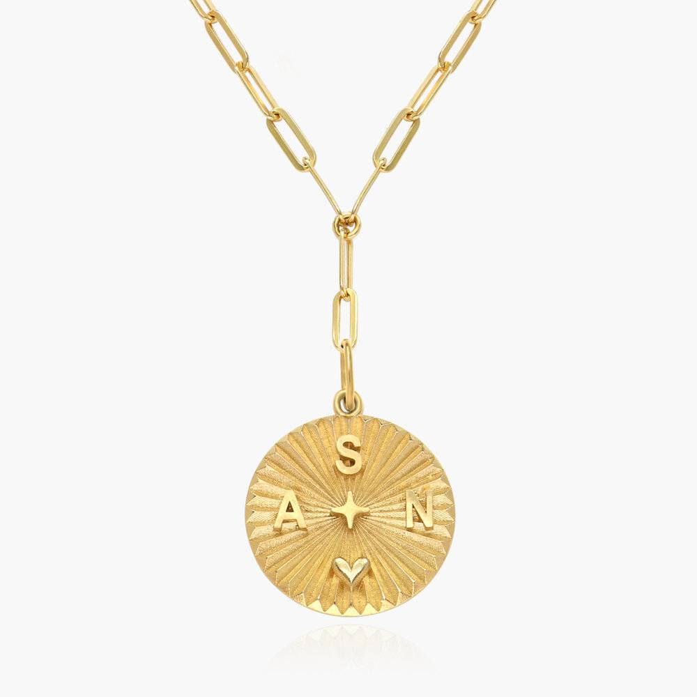 Tyra Initial Medallion Necklace - Gold Vermeil-2 product photo