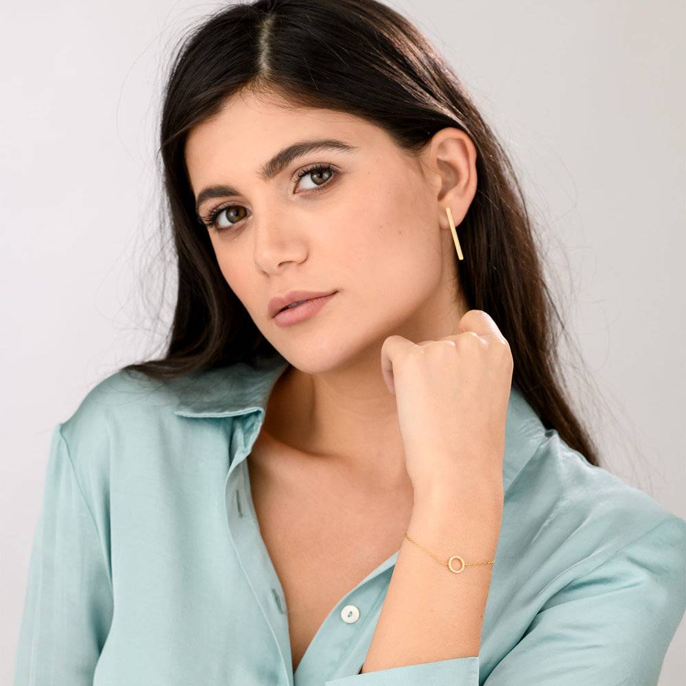 Sparkle Bar Stud Earrings - Gold Plated-1 photo du produit