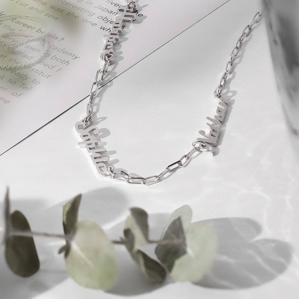 Multiple Link Name Necklace - Sterling Silver-2 product photo