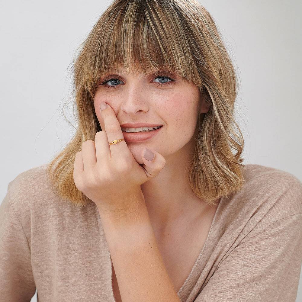 Wanderlust Thin Signet Ring - Gold Plated-6 photo du produit