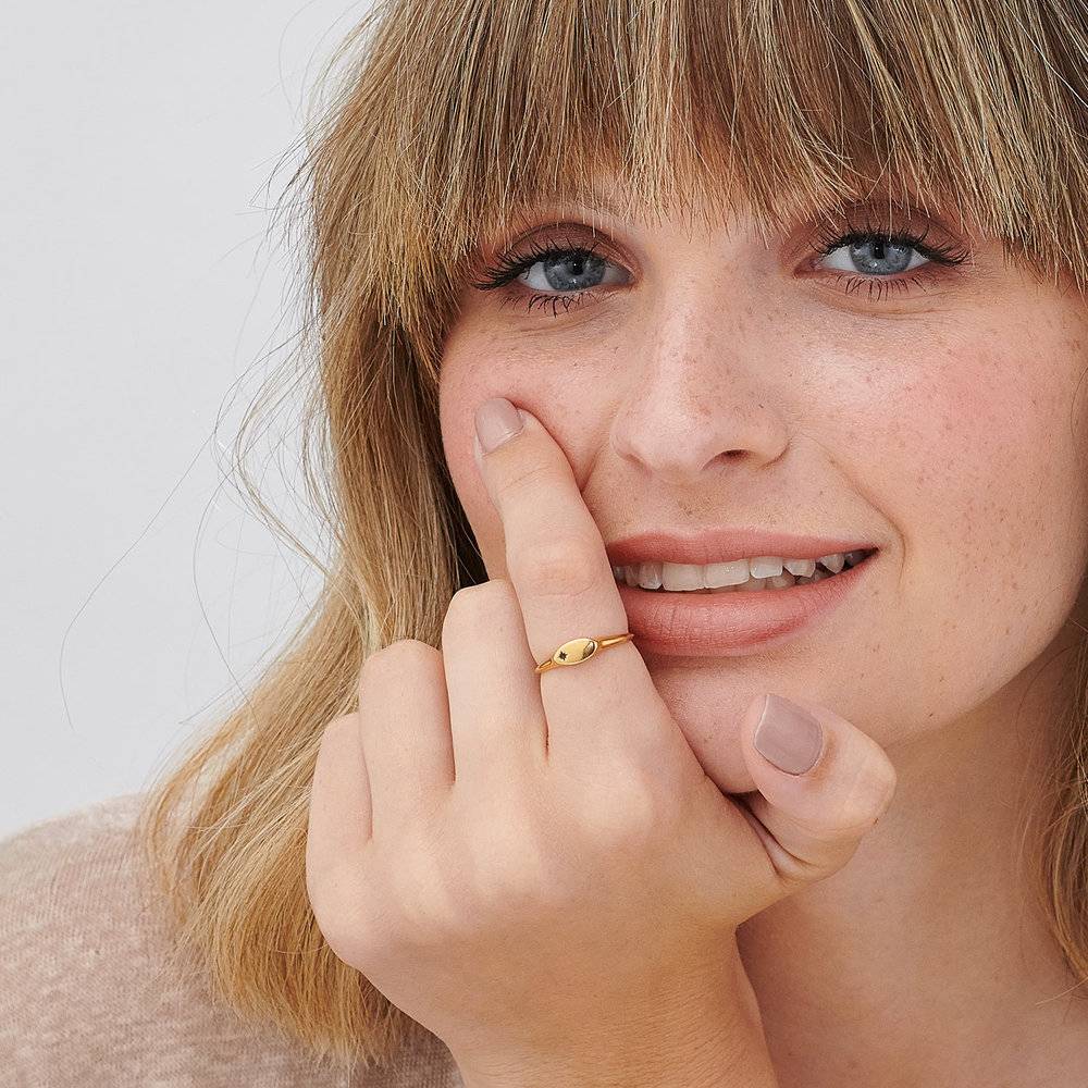 Wanderlust Thin Signet Ring - Gold Plated-2 photo du produit