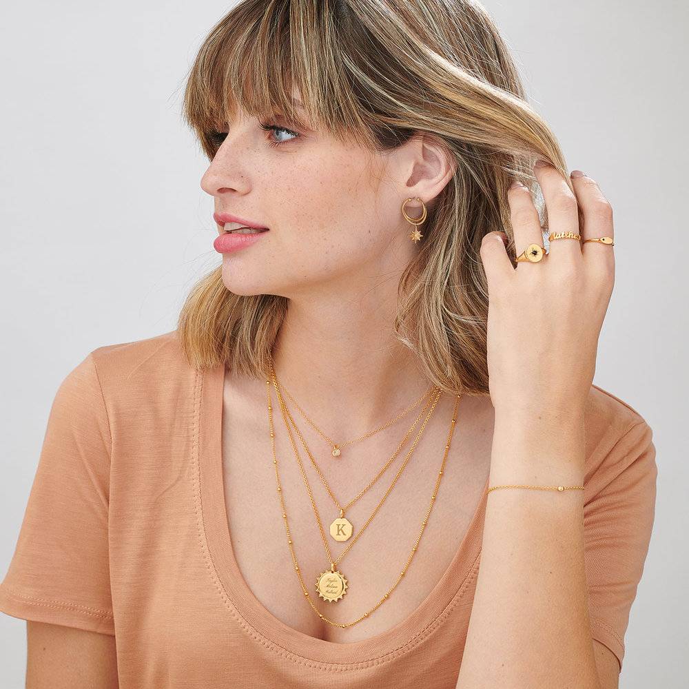 Wanderlust Thin Signet Ring - Gold Plated-5 photo du produit