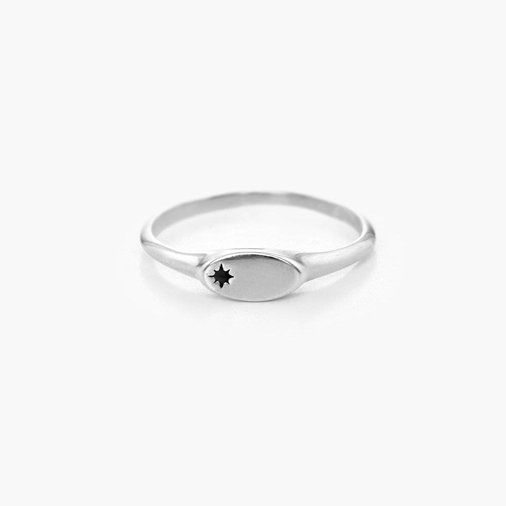 Wanderlust Thin Signet Ring - Sterling Silver-1 product photo