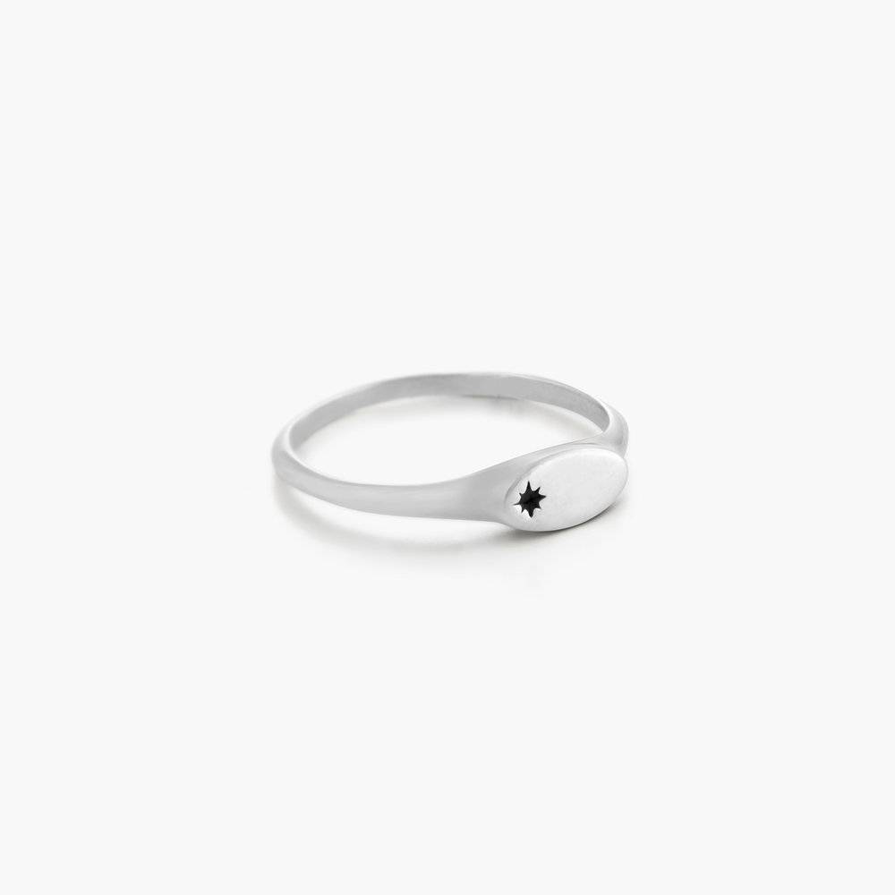 Wanderlust Thin Signet Ring - Sterling Silver-2 product photo