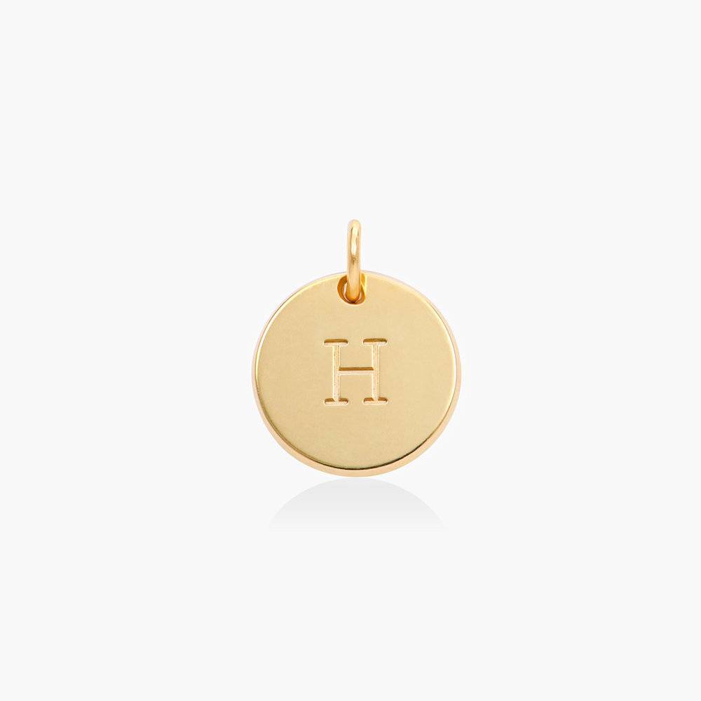 Willow Disc Initial Charm-  14k Solid Gold-3 product photo