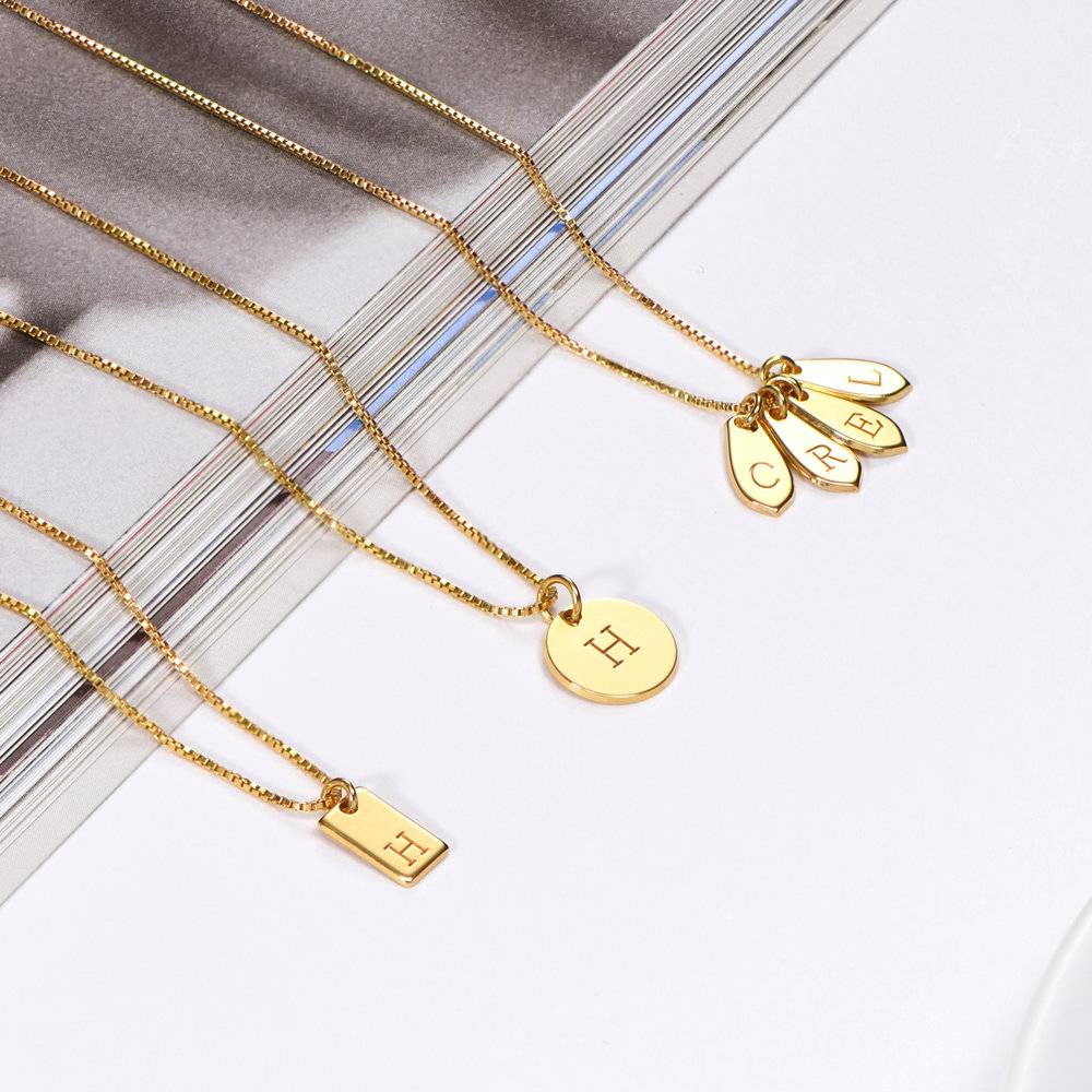 Willow Disc Initial Charm-  Gold Vermeil-4 product photo