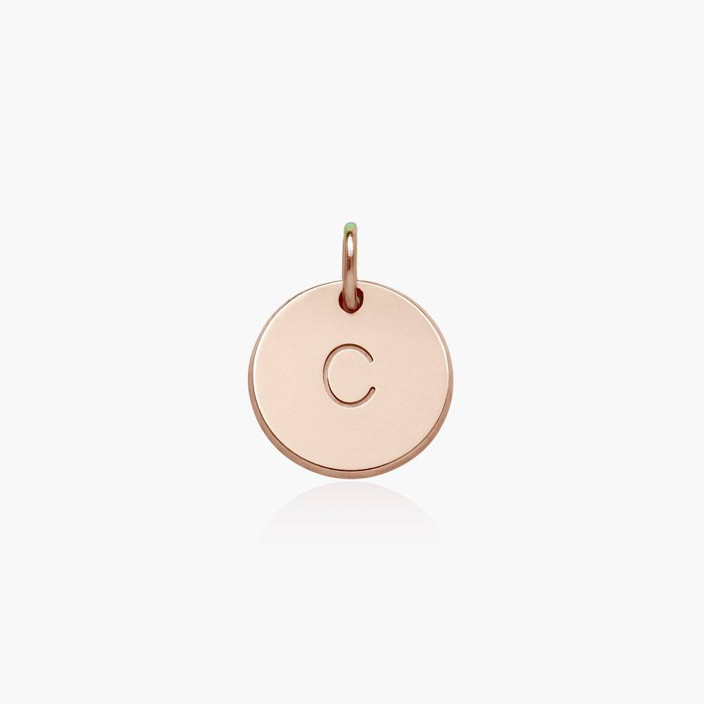 Willow Disc Initial Charm - Rose Gold Vermeil