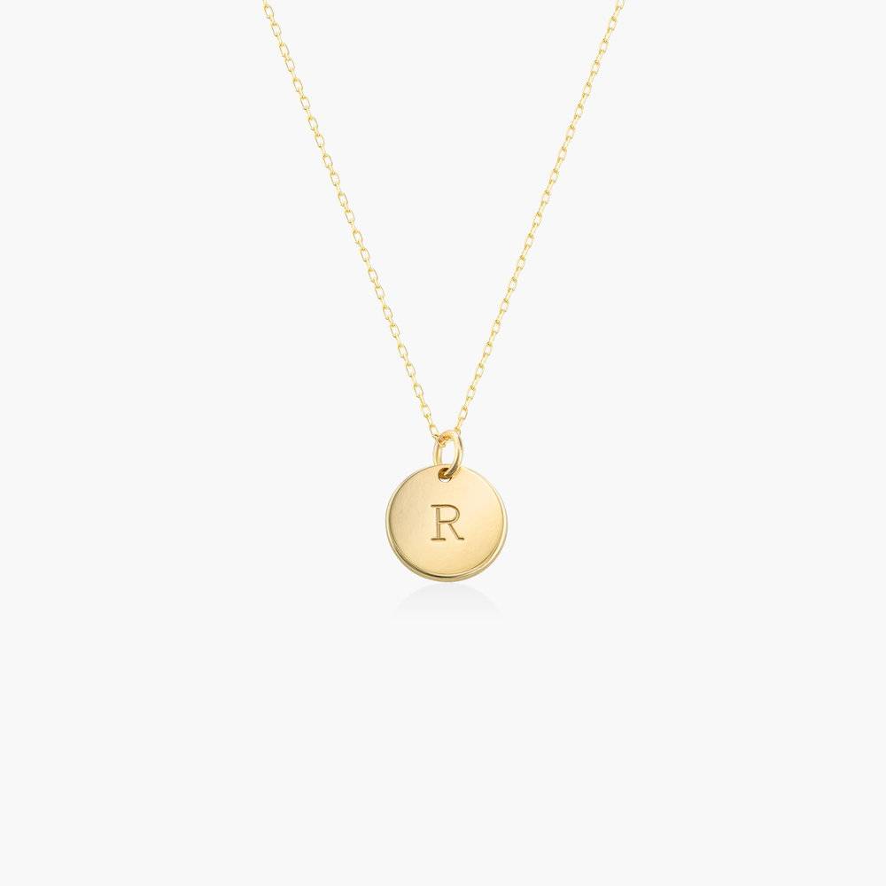 Willow Disc Initial Necklace - 14K Solid Gold-1 product photo